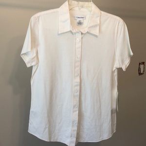 White button up Tee